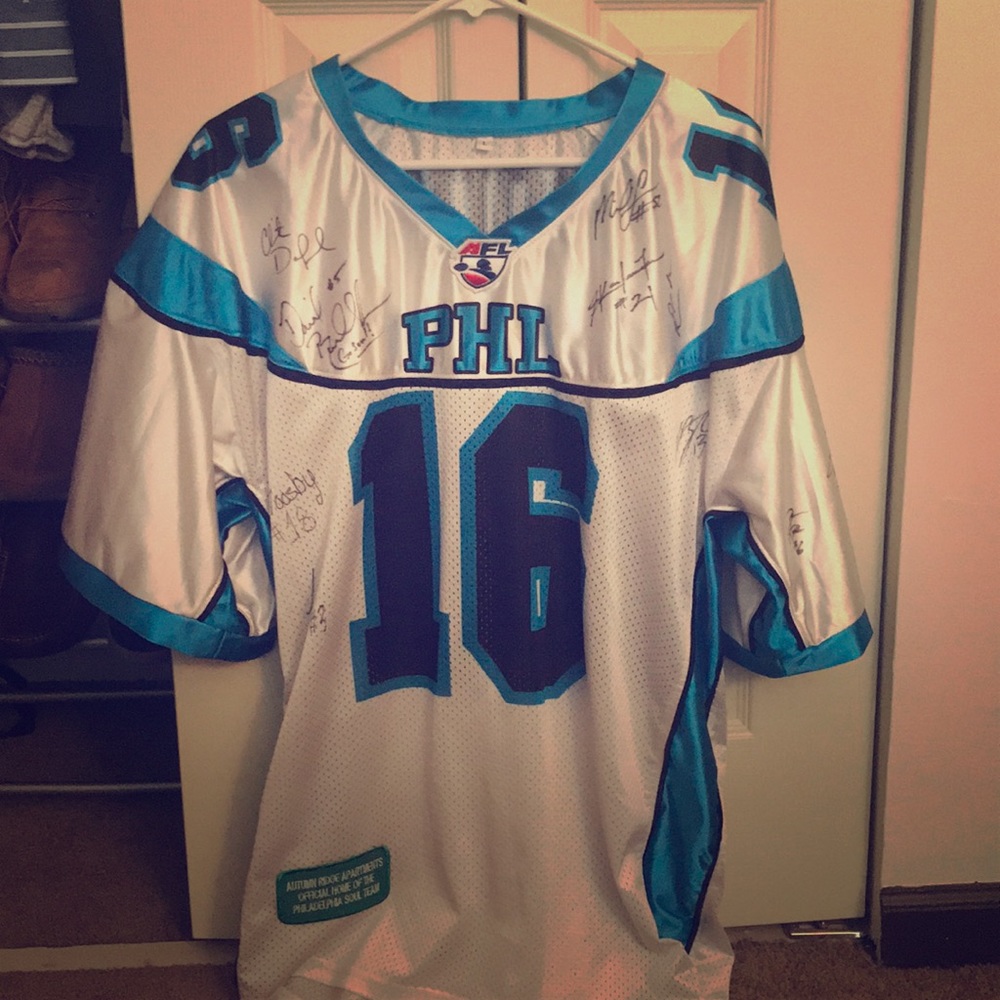 Autographed Philly Soul Football Jersey